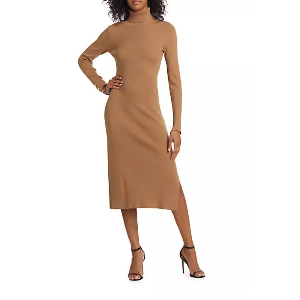 Elie Tahari Emery Knit Turtleneck Midi-Dress